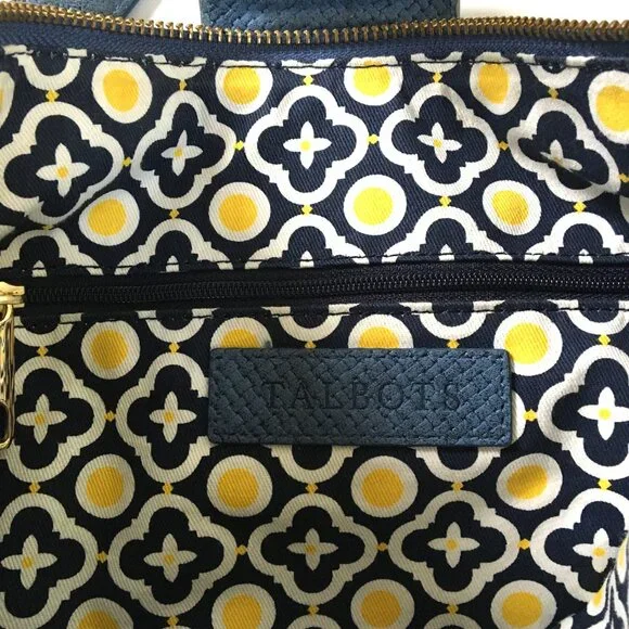 Talbots Woven Leather Hobo Style Shoulder Bag, Cornflower Blue - Picture 7 of 15